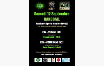 Planning des matchs de la rentrée de l'ESV Handball