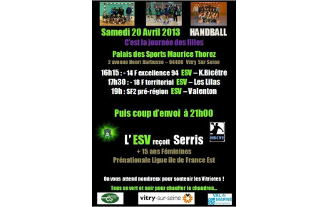 Matchs au Palais Des Sports Samedi 20 Avril à Vitry