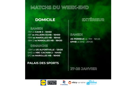 Le programme du week-end ! 27-28 janvier 2024