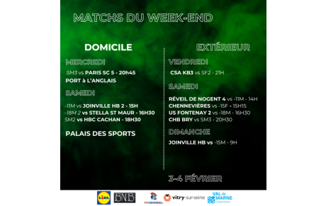 Le programme du week-end ! 03-04 février 2024
