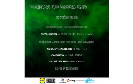 Dernier week-end de matchs avant les vacances !